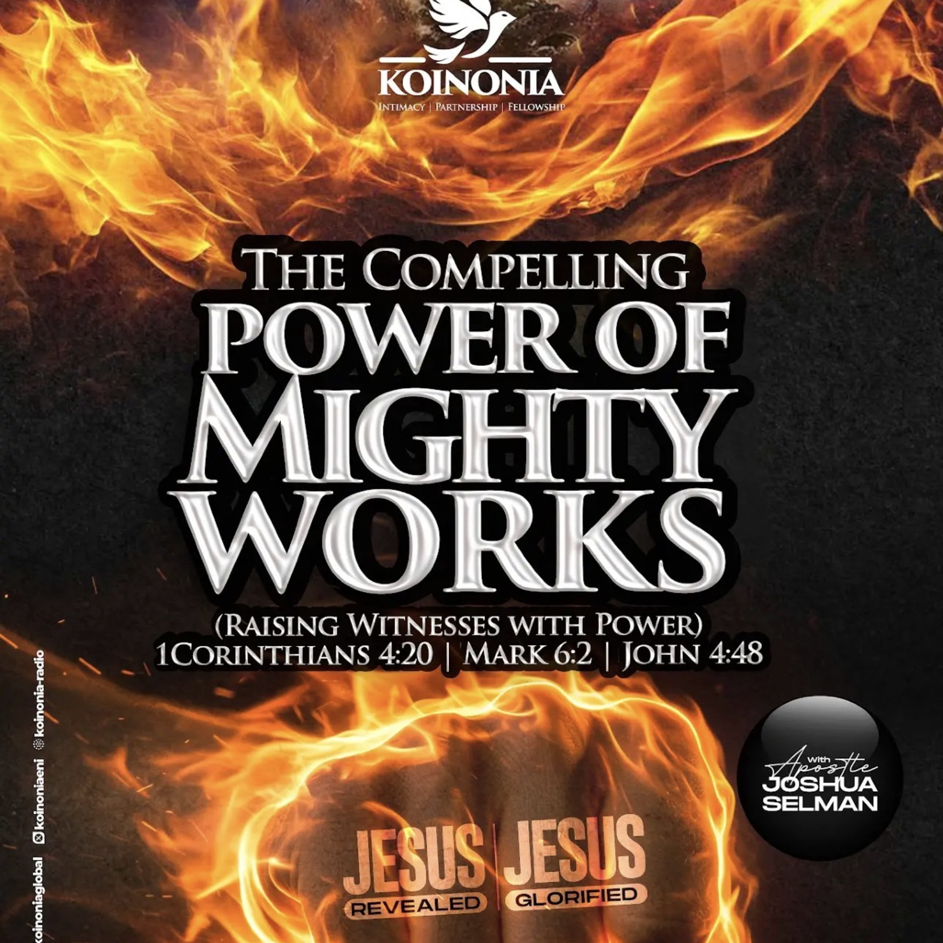 THE COMPELLING POWER OF MIGHTY WORKS -RAISING WITNESSES WITH POWER- 1 Cor 4:20, Mark 6:2 & John 4:48