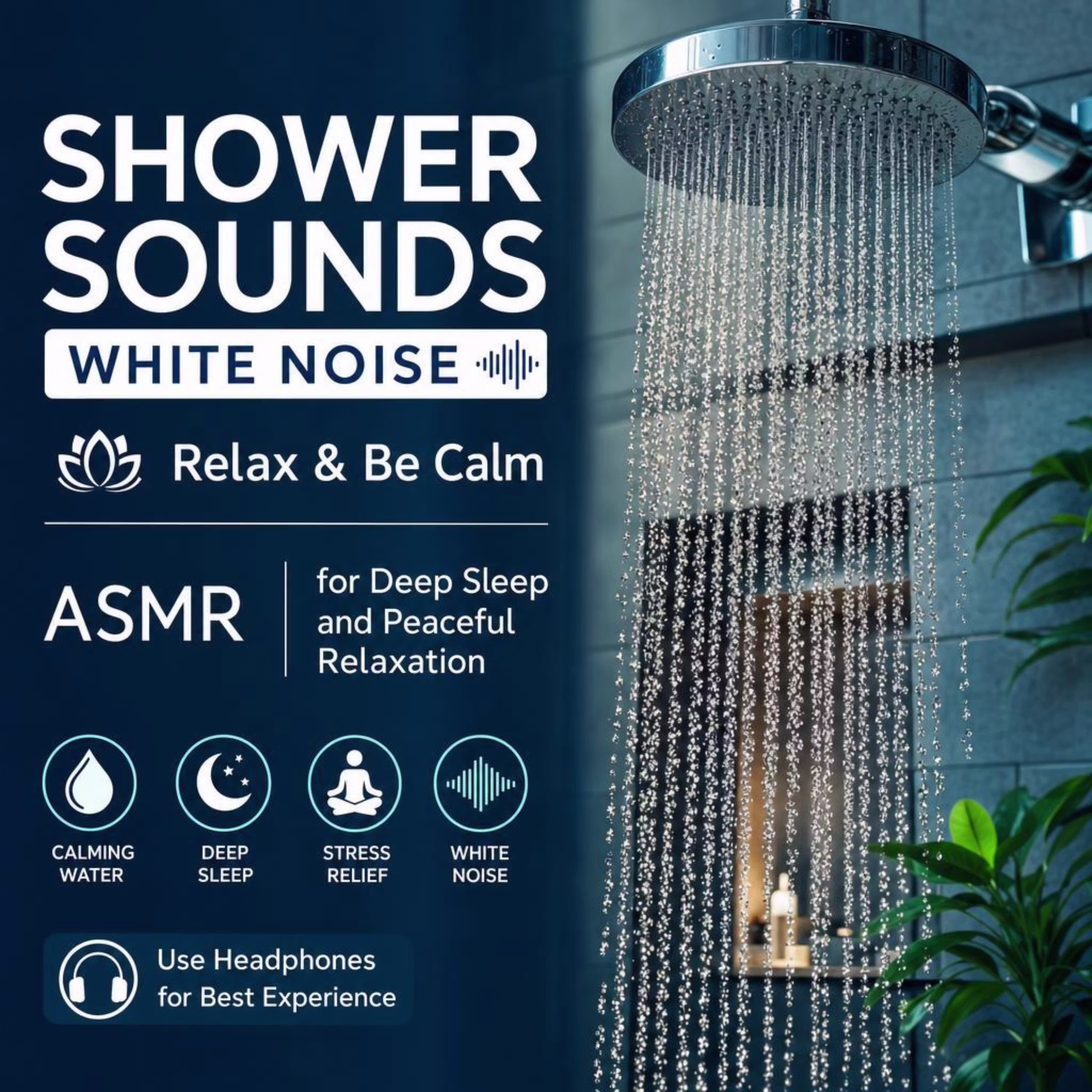 SHOWER SOUNDS WHITE NOISE | Relax & Be Calm | ASMR for Deep Sleep and Peaceful Relaxation cover art