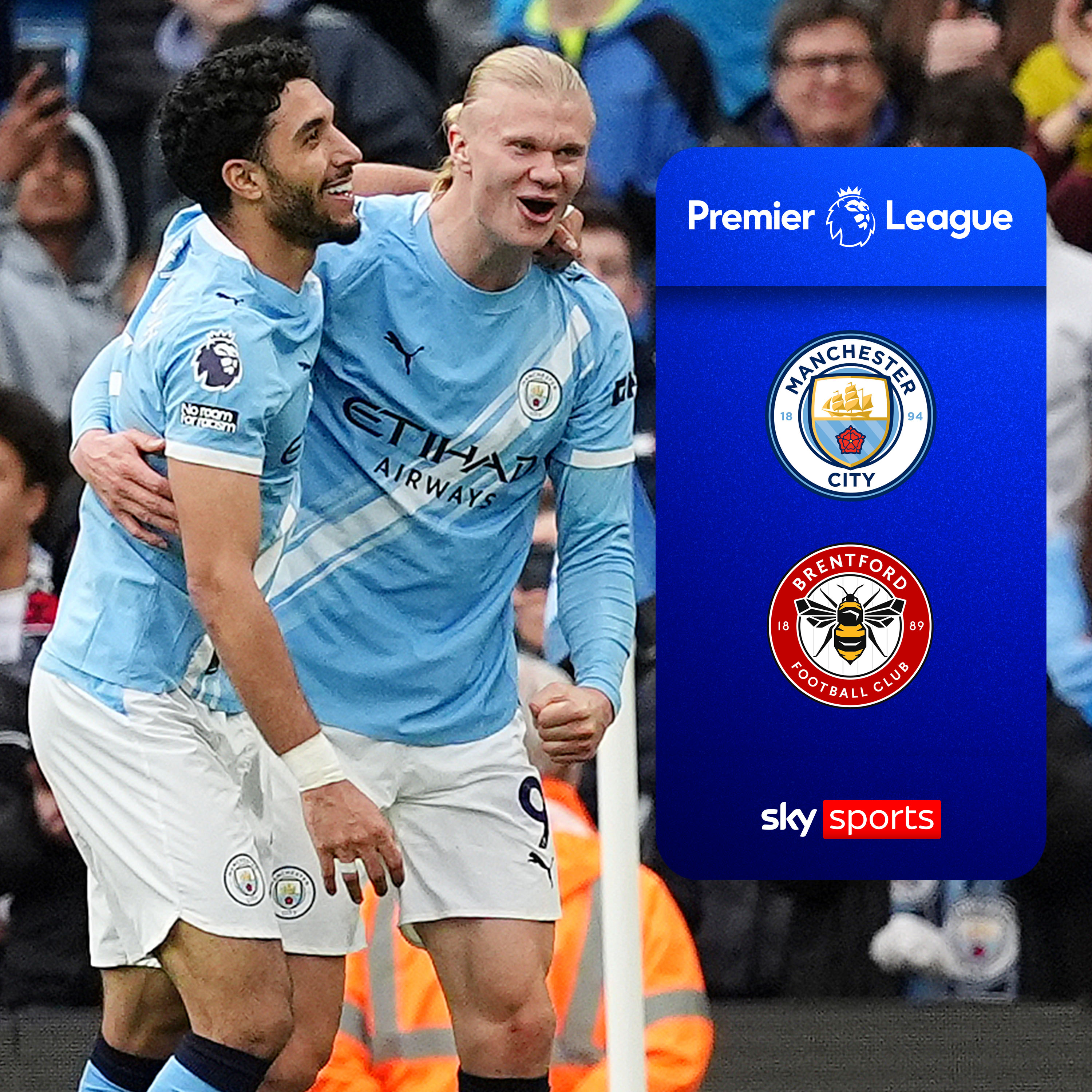 Man City close gap on Arsenal after 3-0 win over Brentford cover art