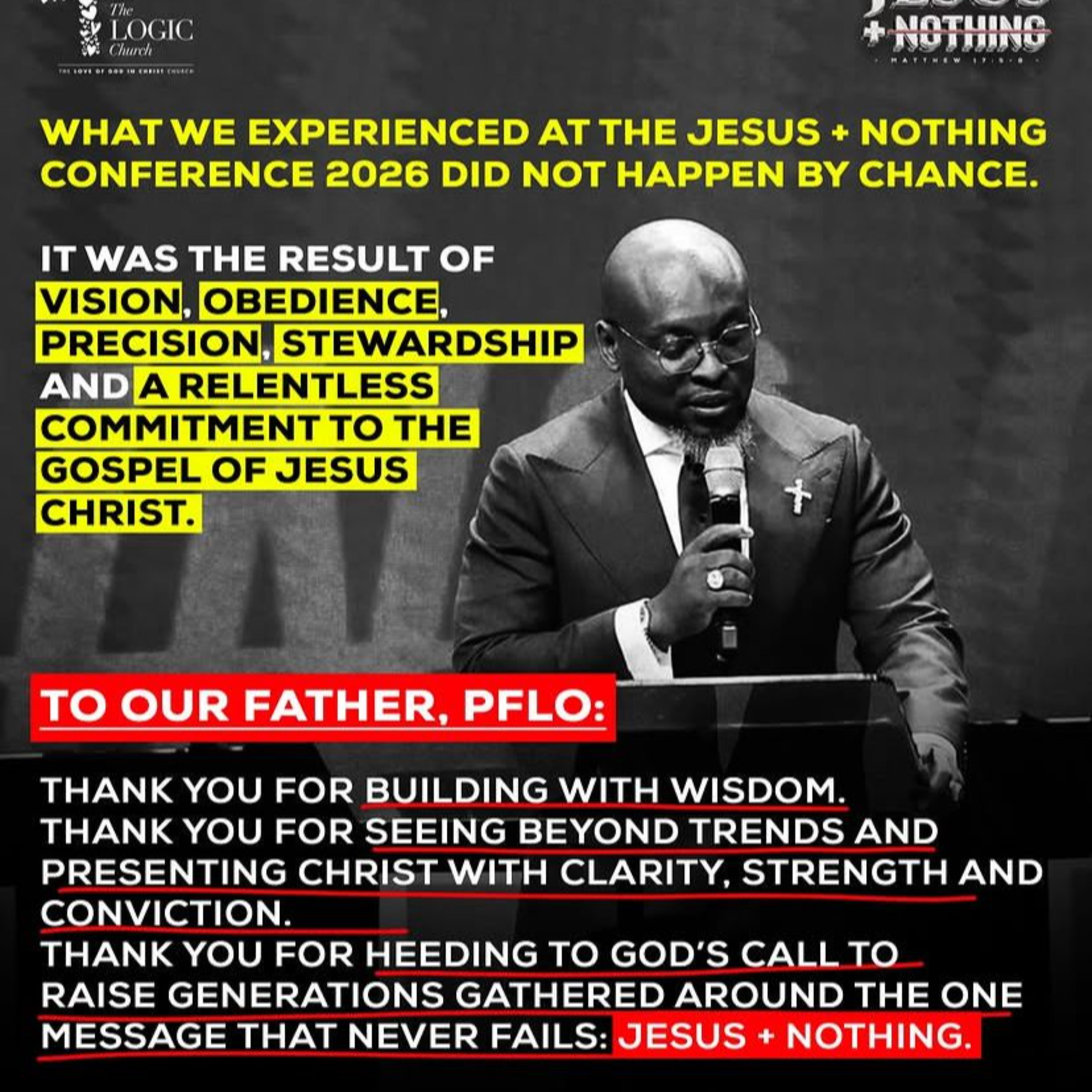 JESUS PLUS NOTHING 2026 | APOSTLE FLOURISH PETERS | THE LOGIC CHURCH | HQ cover art
