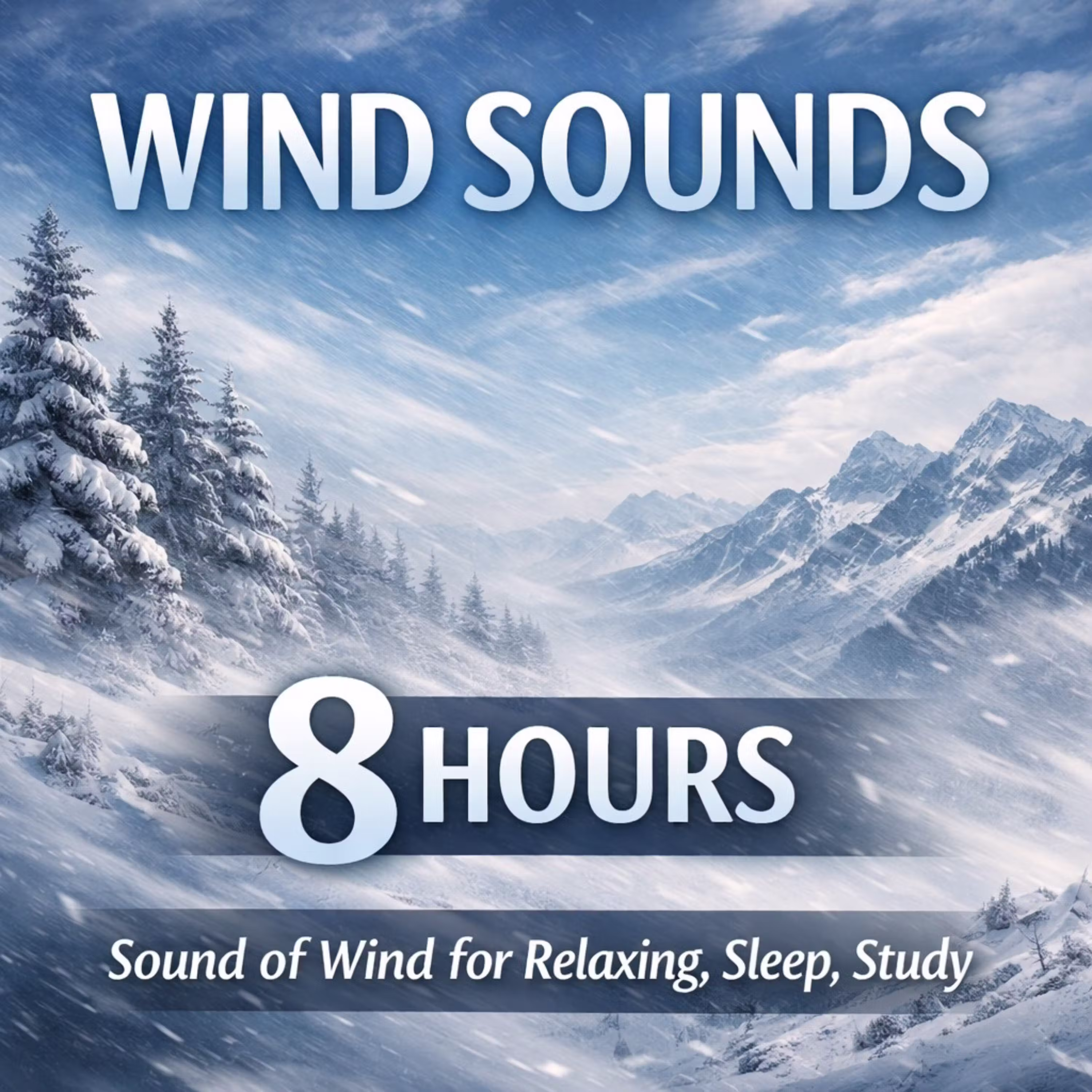 WIND SOUNDS for 8 Hours, Sound of Wind for Relaxing, Sleep, Study. Windy Sound cover art