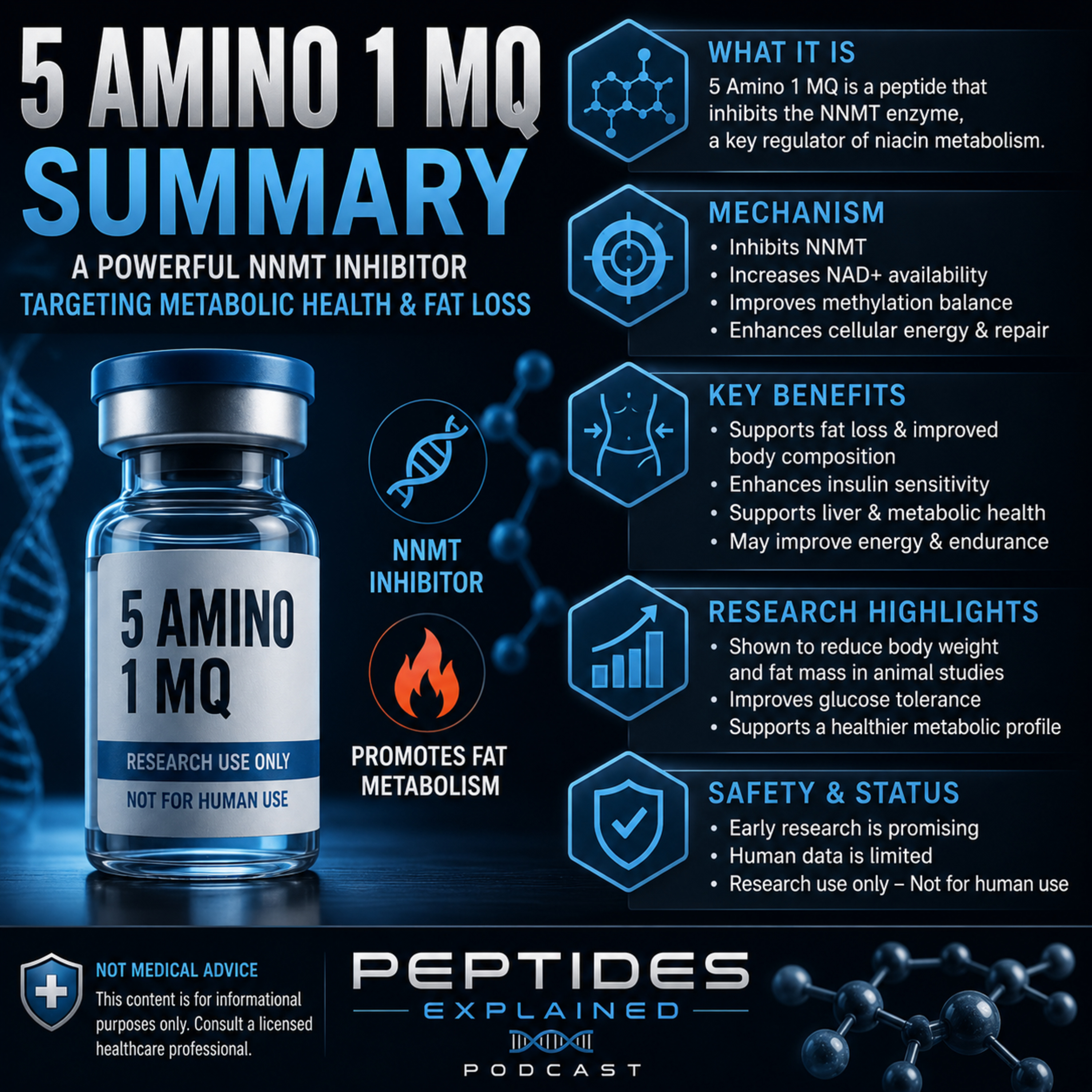 5-Amino-1MQ Explained: NNMT, NAD⁺, and Fat Cell Metabolism cover art