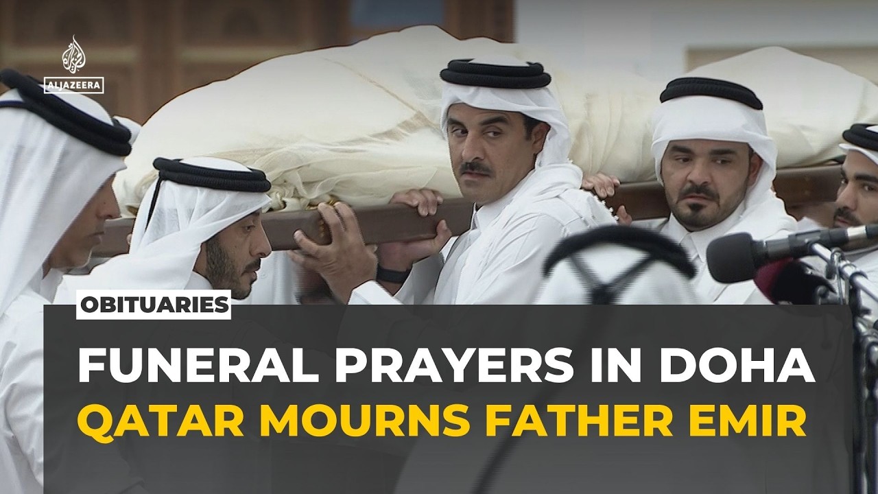 Funeral prayers held for Qatar’s former emir Sheikh Hamad bin Khalifa Al Thani in Doha cover art