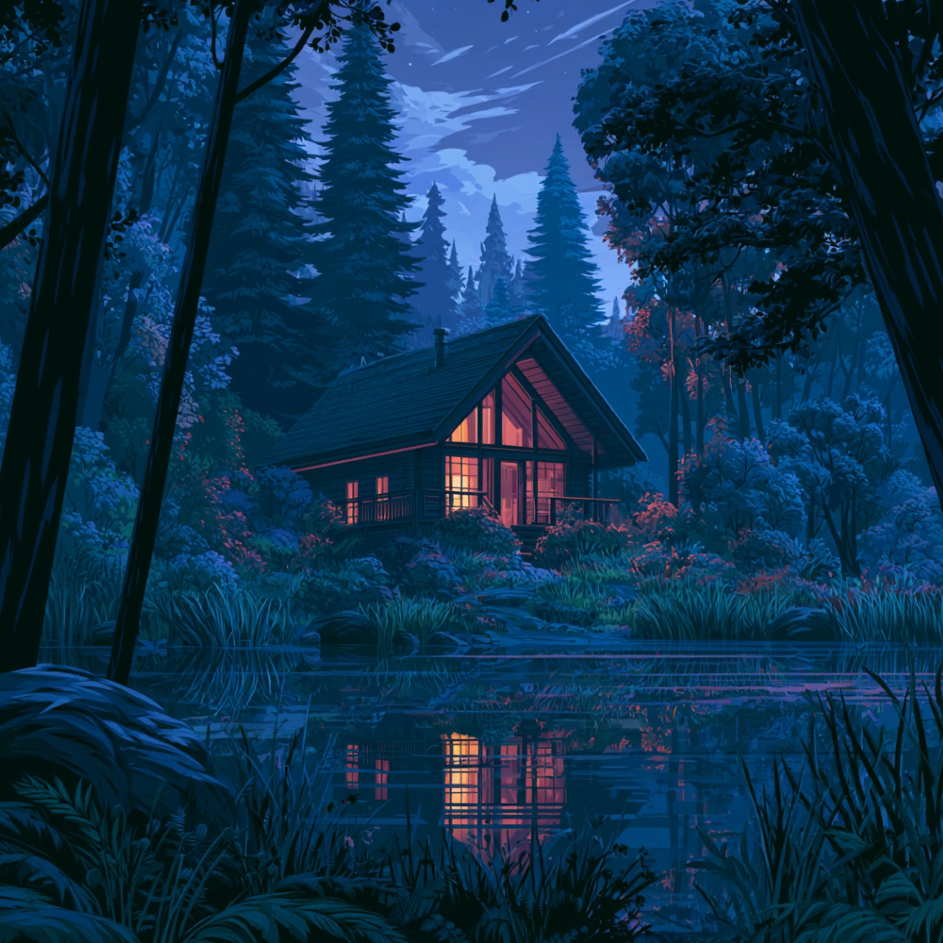 Summer Night at a Lakeside Cabin | Crickets and Distant Water cover art