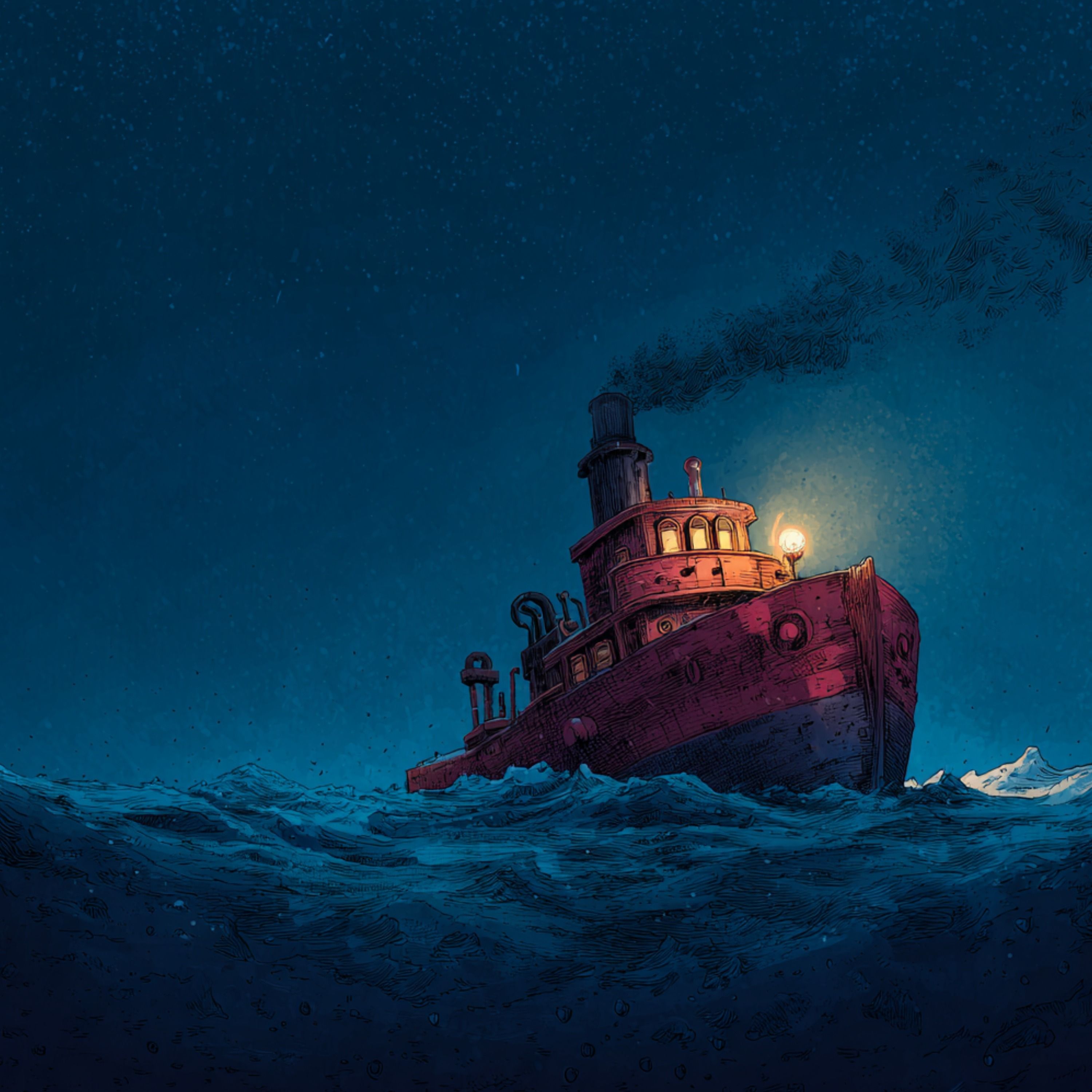 Deep Ocean Voyage | Ship Engine & Wind at Sea cover art