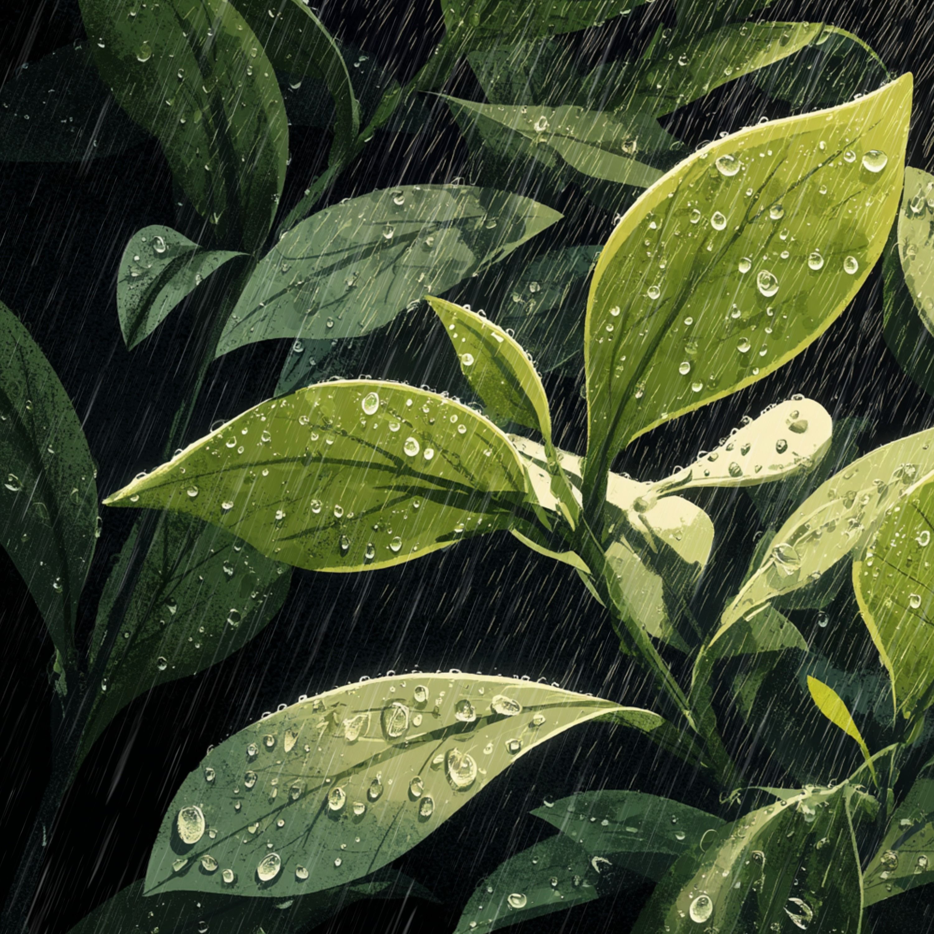 Rain on Leaves in a Spring Forest cover art
