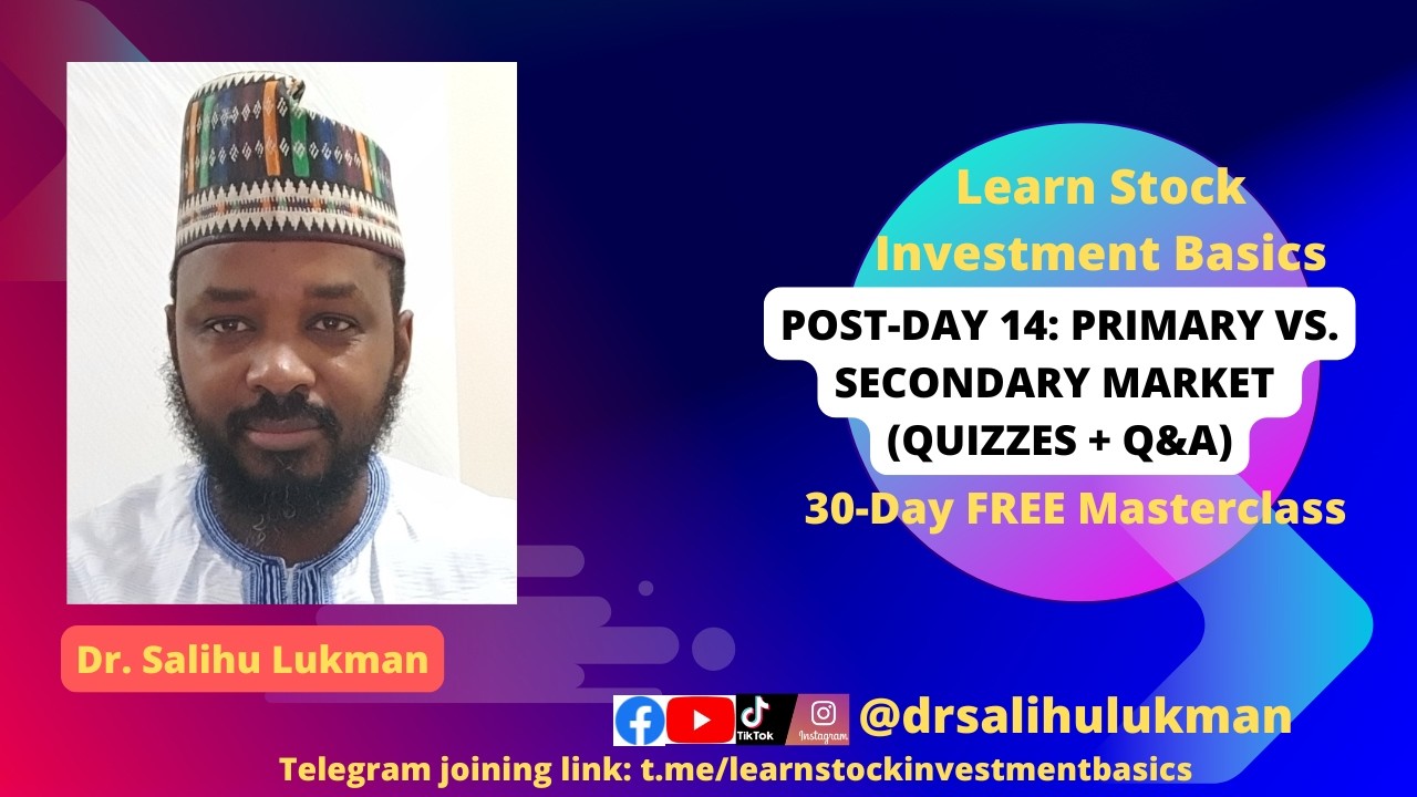 Post-Day 14: Primary vs. Secondary Market (Quizzes + Q&A) cover art
