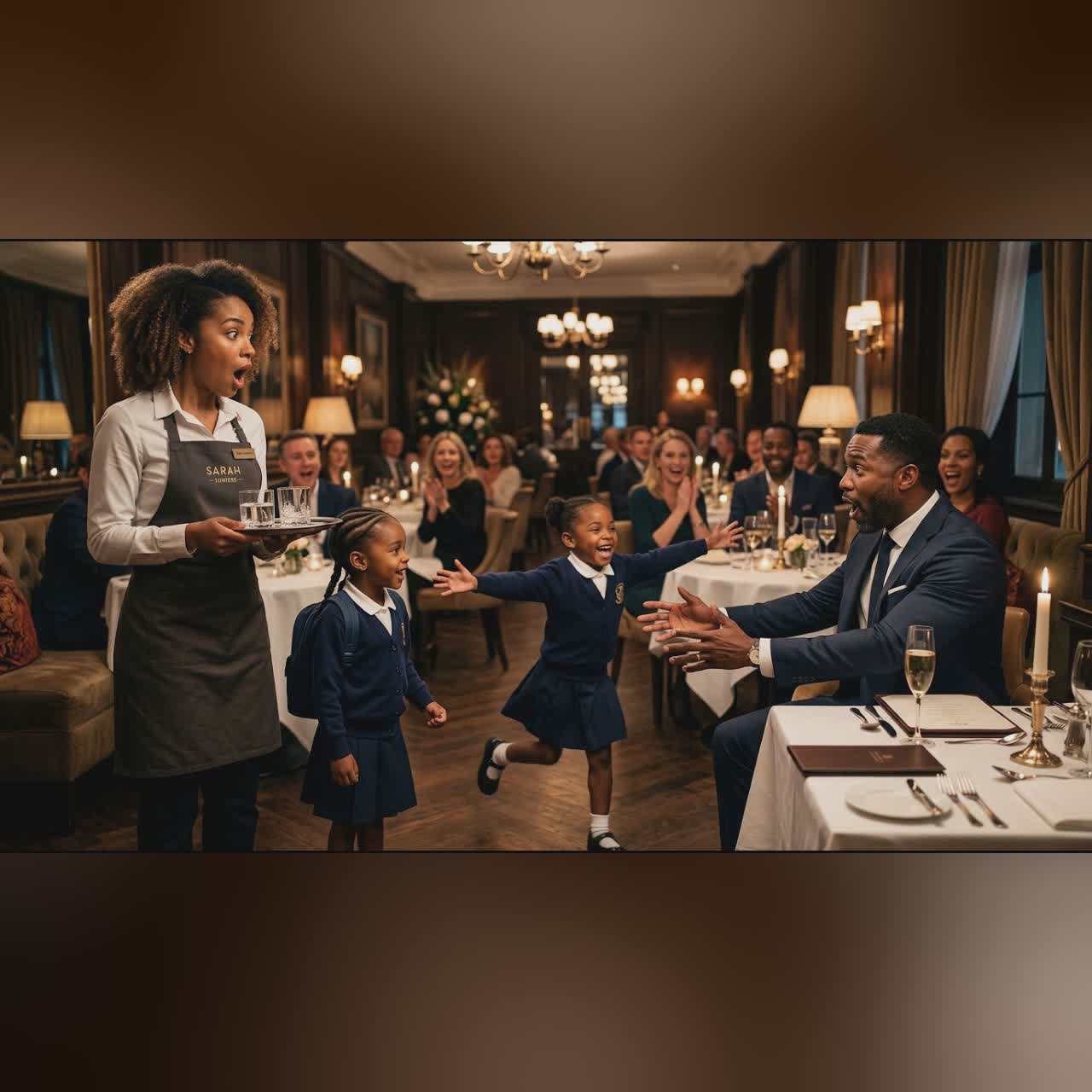 Single Mom Waitress Brought Her Twins to Work—One Ran to the Billionaire’s Table Crying “Daddy!”