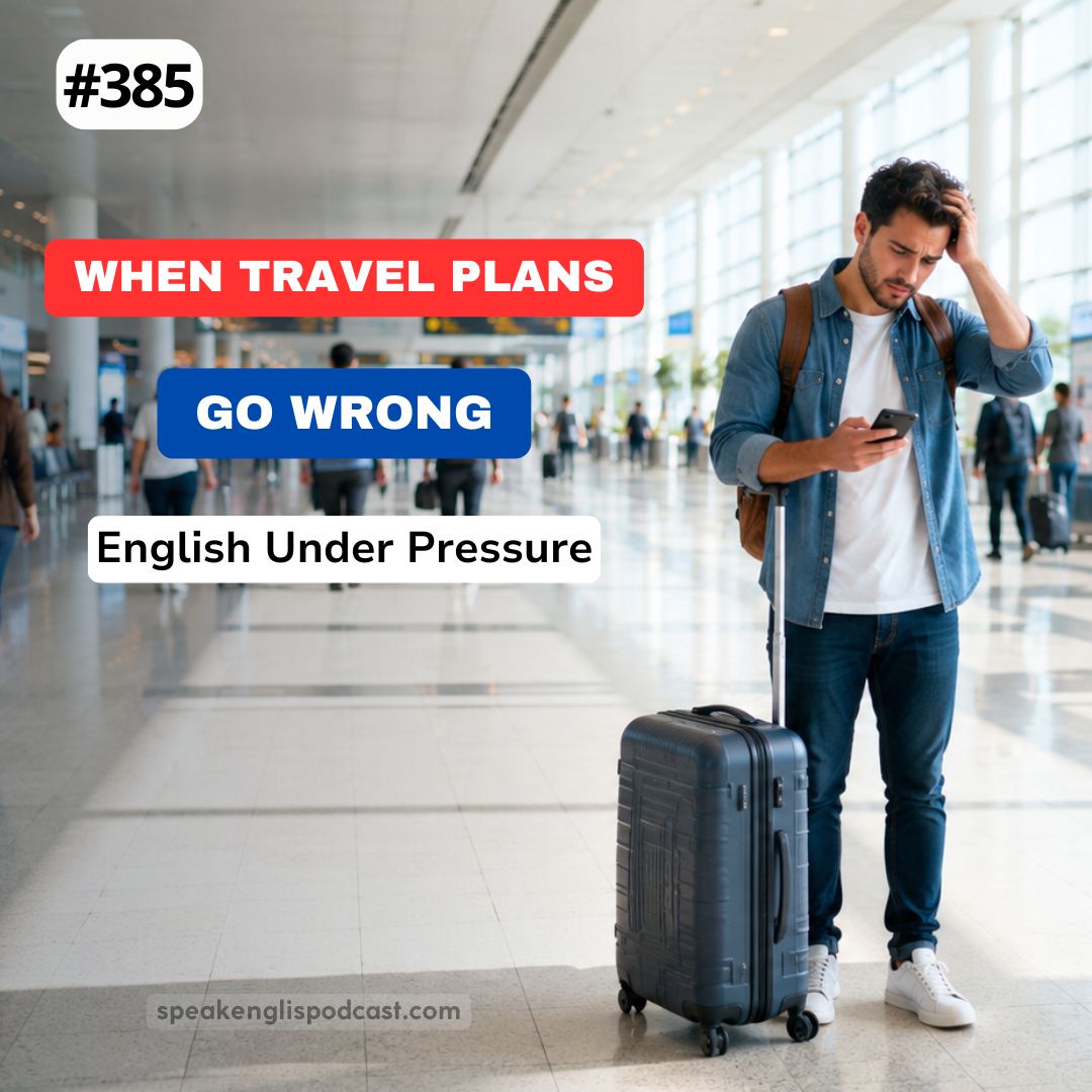 #385 When Travel Plans Go Completely Wrong - English under Pressure