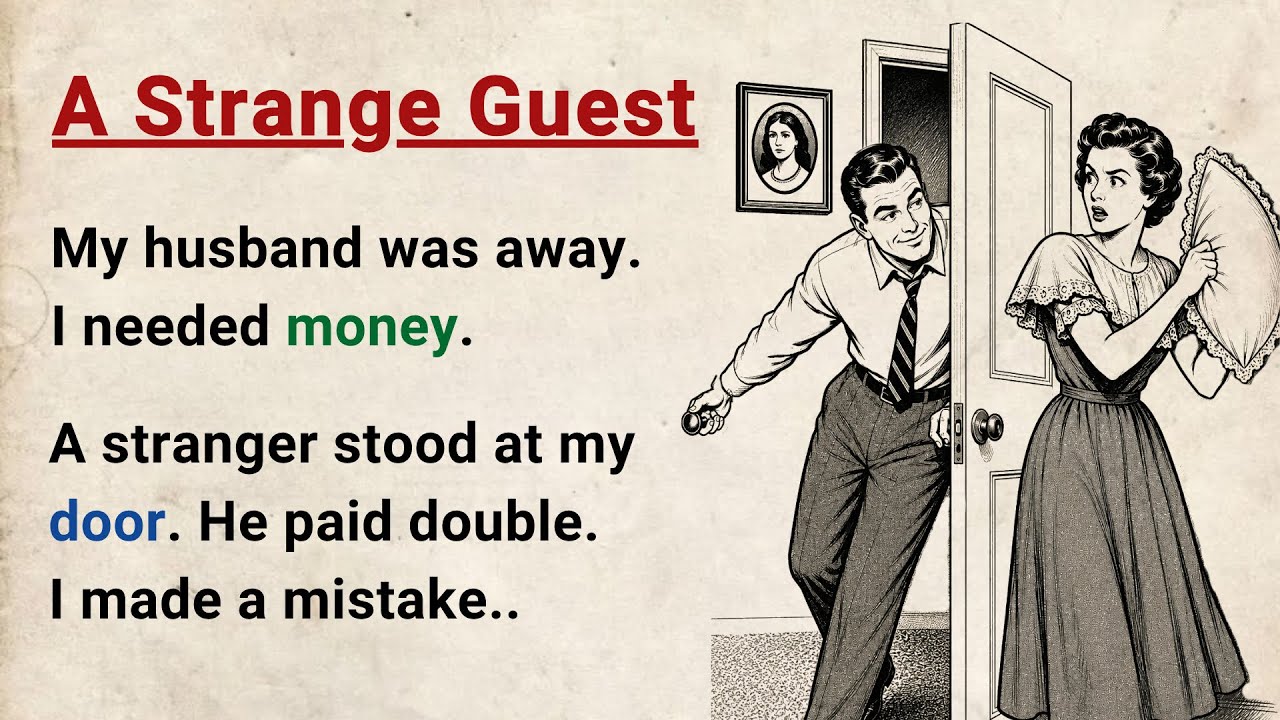 Learn English through Stories Level 3 ⭐ A Strange Guest - Improve your English | English Audio Story cover art