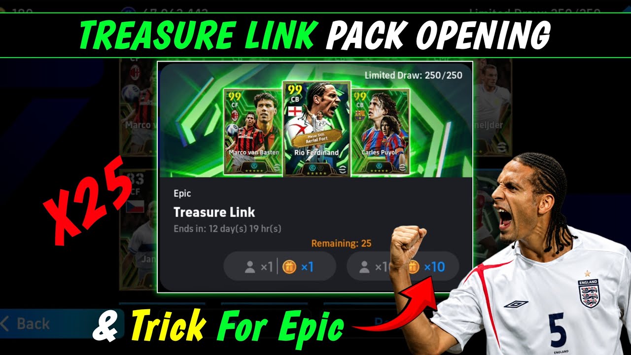 I Got 2 FREE Epics in 25 Chance Deals! 😱 Treasure Link Pack Opening & Trick | eFootball 2026 cover art