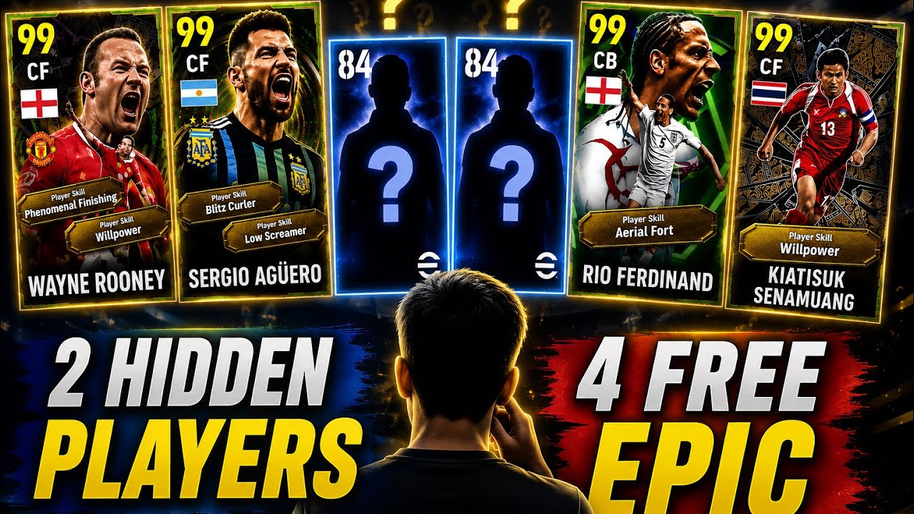 FREE Epic Players Update! Rooney, Agรผero, Rio & Kiatisuk | eFootball 2026 cover art
