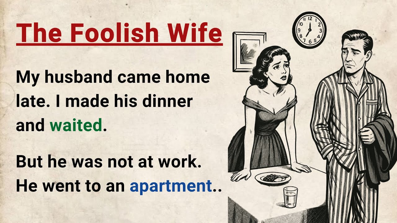 Learn English through Stories Level 3 ⭐ The Foolish Wife - Emotional English Story for Listening cover art