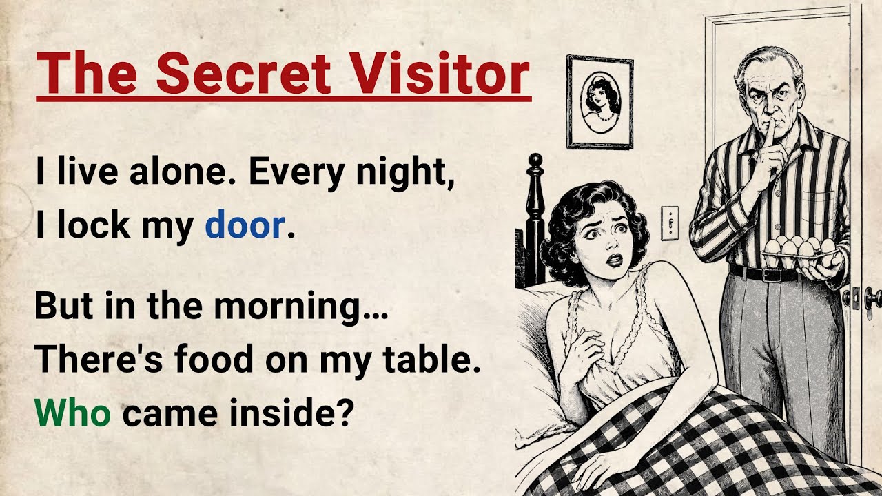 Learn English through Stories Level 3 ⭐ The Secret Visitor - Improve your English | English Audio cover art
