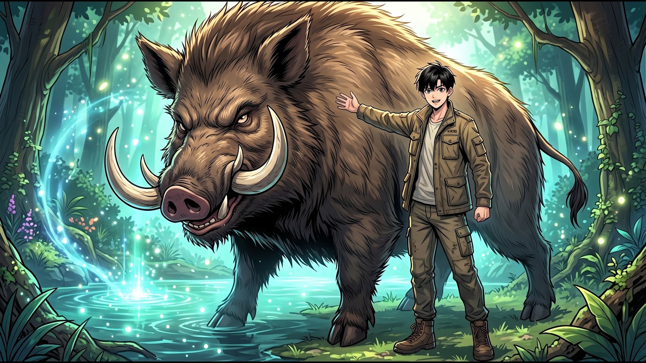 He owns a vast spiritual spring space,raising a 500-lb wild boar in 3days to feed him and his sister cover art