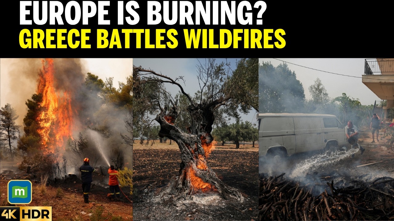 WATCH: 'WE ARE ON OUR OWN', Desperate Residents Battle Greek Wildfires With Buckets Near Athens cover art