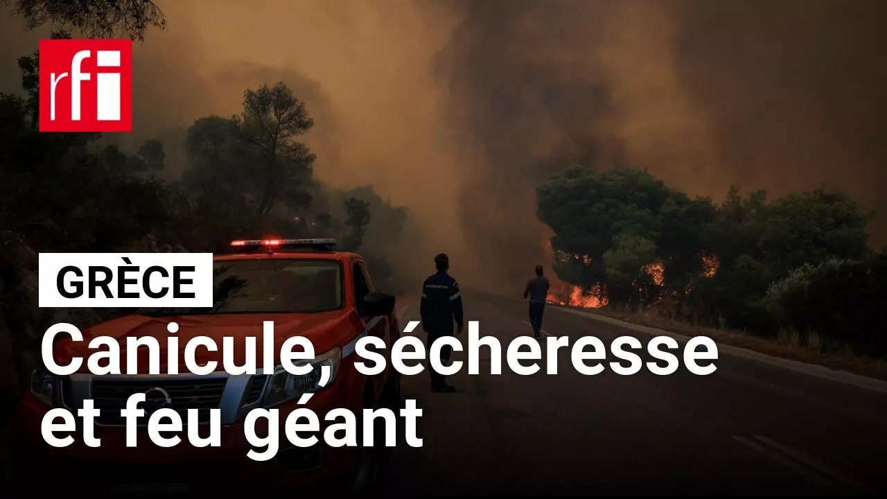 Grèce: les pompiers « poussés à bout » face à de violents incendies • RFI cover art