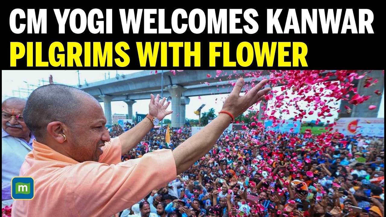 LIVE: CM Yogi Adityanath Showers Flower Petals on Kanwar Pilgrims During Shravan Yatra cover art