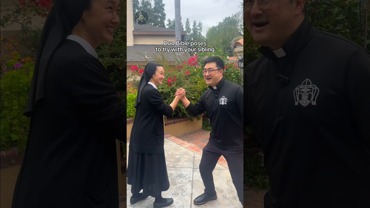 Duo Bible Poses To Try With a Friend (w/ Fr. Cheeyoon & Sr. MJ) #shorts cover art