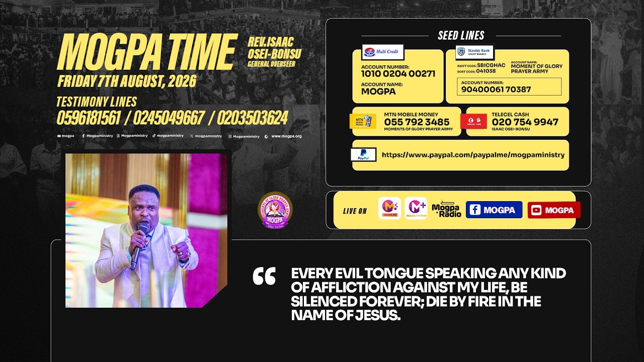 SILENCING THE TONGUES OF AFFLICTIONS || MOGPA TIME WITH REV O B || 07 - 08 - 2026 cover art