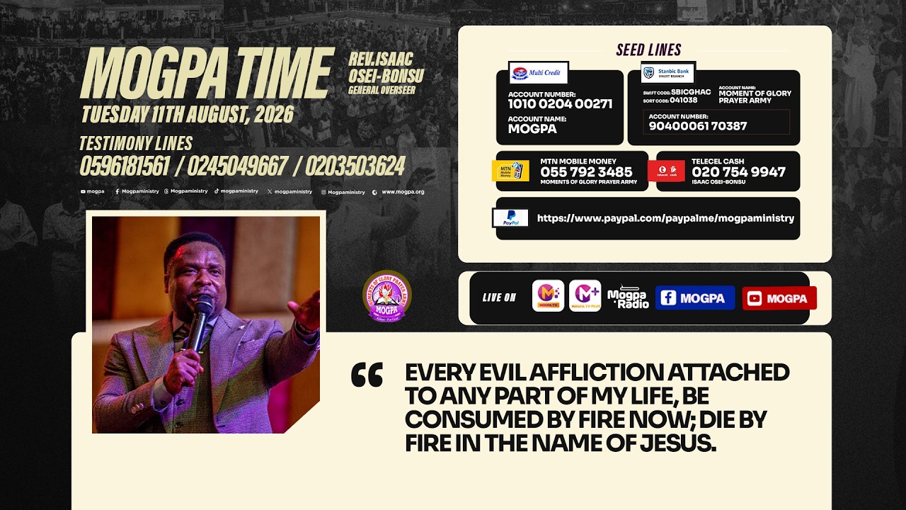 DETACHING AFFLICTIONS IN YOUR LIFE || MOGPA TIME WITH REV O B || 11 - 08 - 2026 cover art