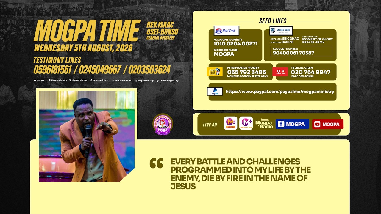 OVERCOMING YOUR BATTLES AND CHALLENGES || MOGPA TIME WITH REV O B || 05 - 08 - 2026 cover art