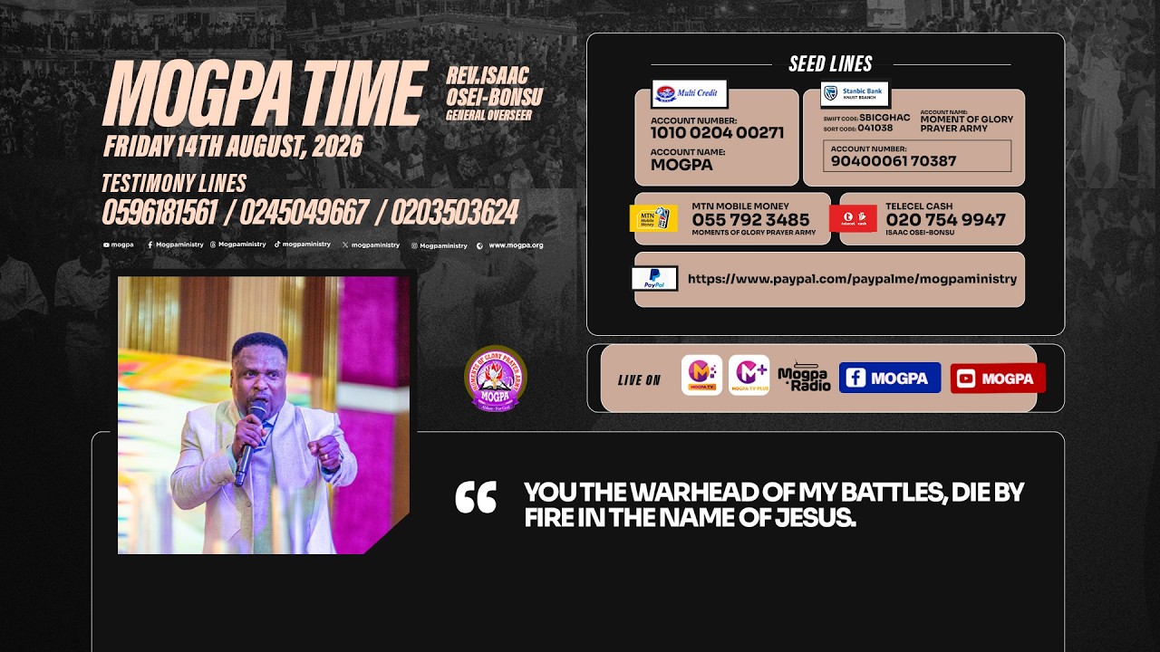 CONQUERING YOUR BATTLES || MOGPA TIME WITH REV O B || 14 - 08 - 2026 cover art
