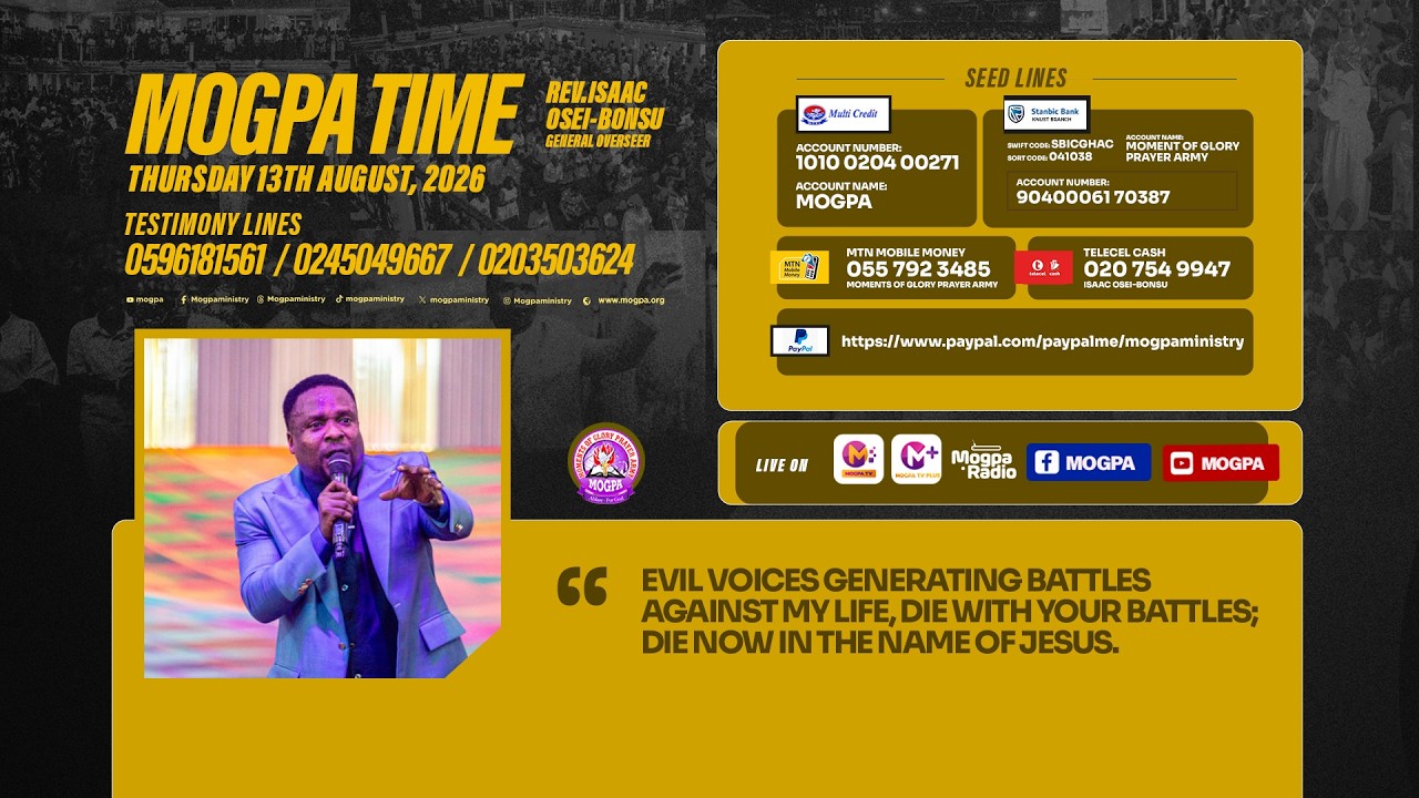 DEFEATING BATTLES - GENERATING VOICES || MOGPA TIME WITH REV O B || 13 - 08 - 2026 cover art