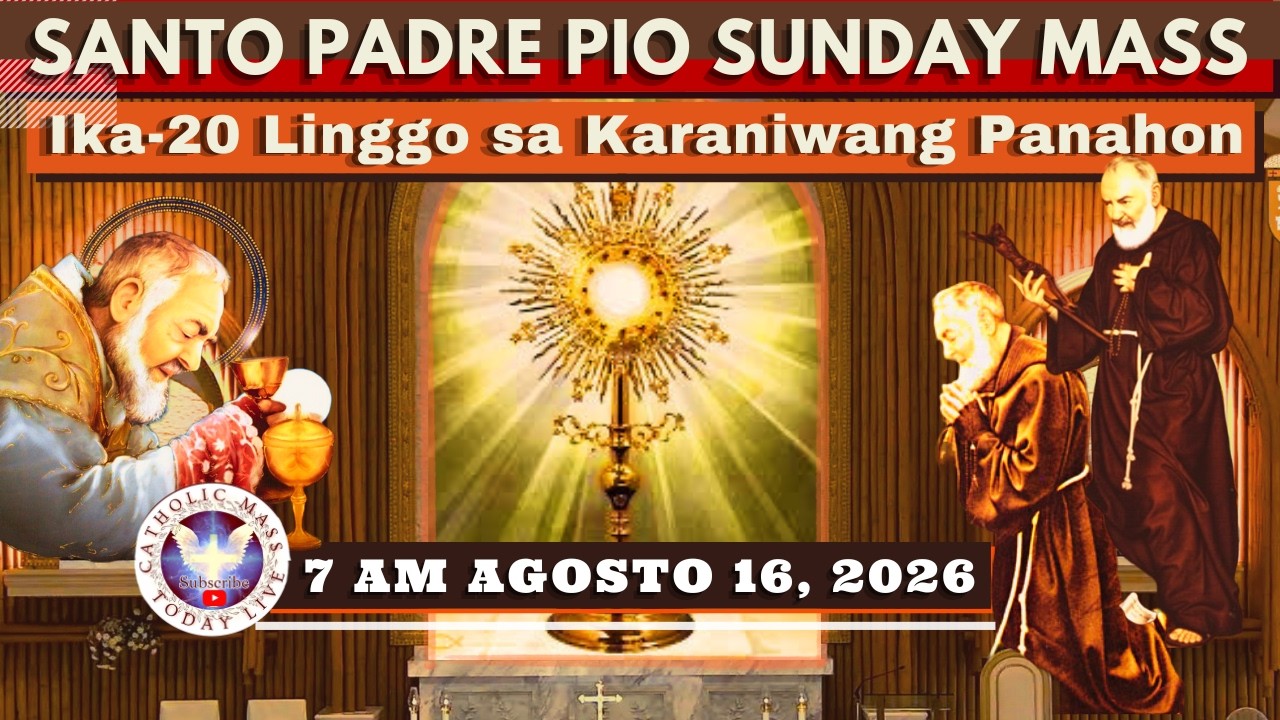 SUNDAY LIVE MASS TODAY at Santo Padre Pio National Shrine - Batangas. Aug 16, 2026 7 AM cover art