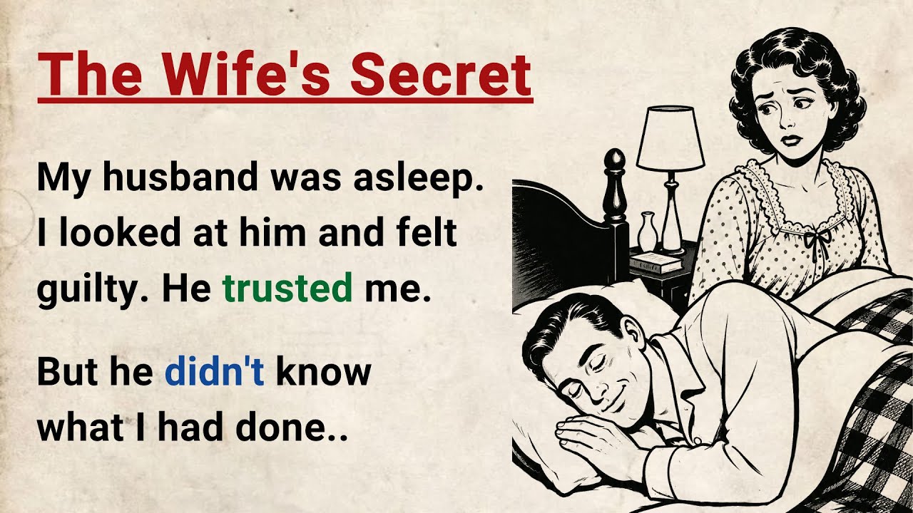 Learn English through Stories Level 3 ⭐ The Wife's Secret - Emotional English Story for Listening cover art