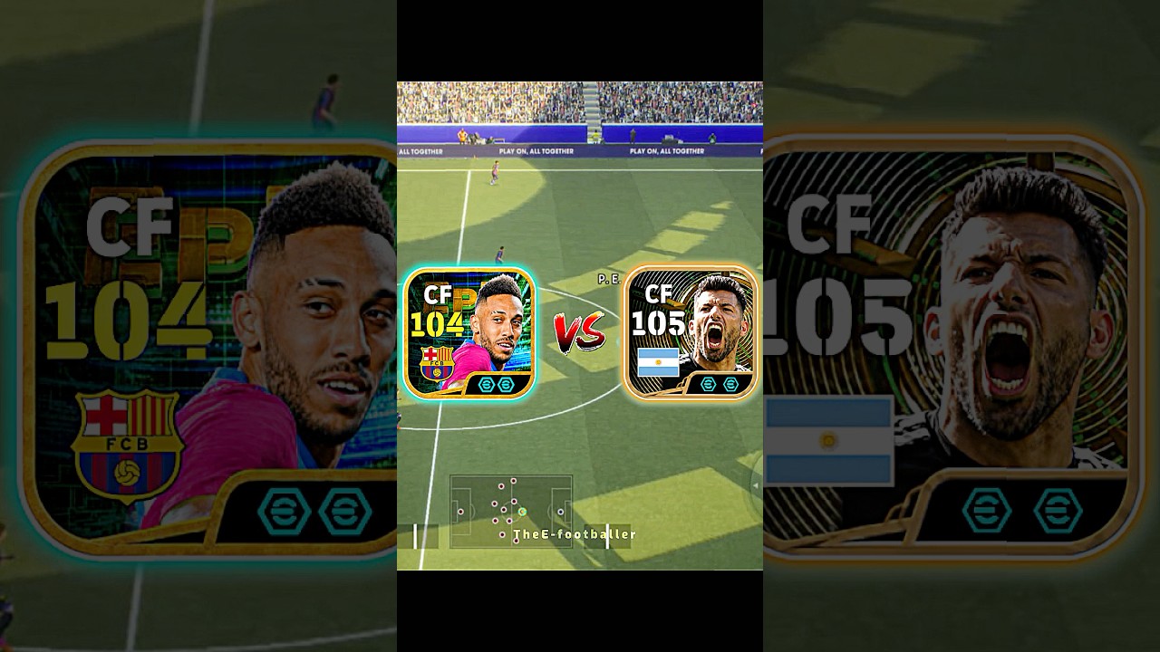Free Aubameyang vs Free Aguero | Who is Best CF ? #efootball #efootballmobile #pes #shorts cover art