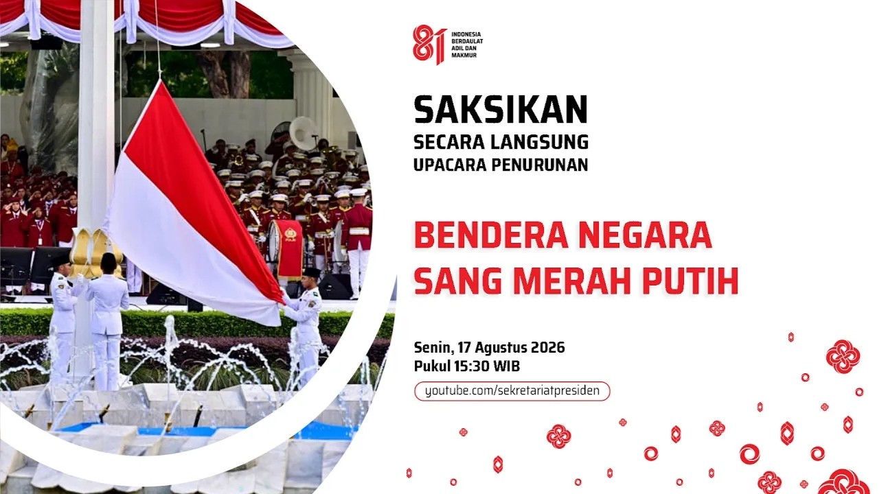 🔴[LIVE] Upacara Penurunan Bendera Negara Sang Merah Putih, Istana Merdeka, 17 Agustus 2026 cover art