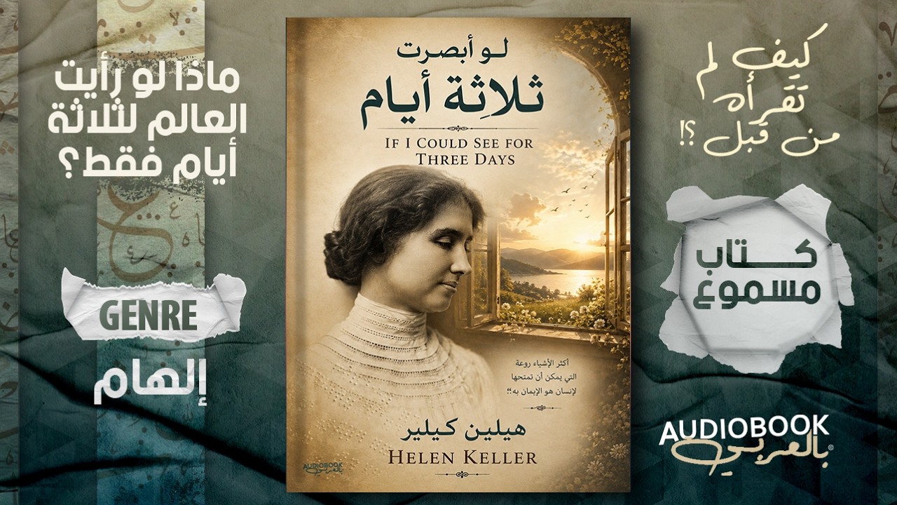 كتاب مسموع كامل | لو أبصرت ثلاثة أيام - هيلين كيلر (ماذا سترى لو كان أمامك 3 أيام فقط وتفقد البصر؟) cover art