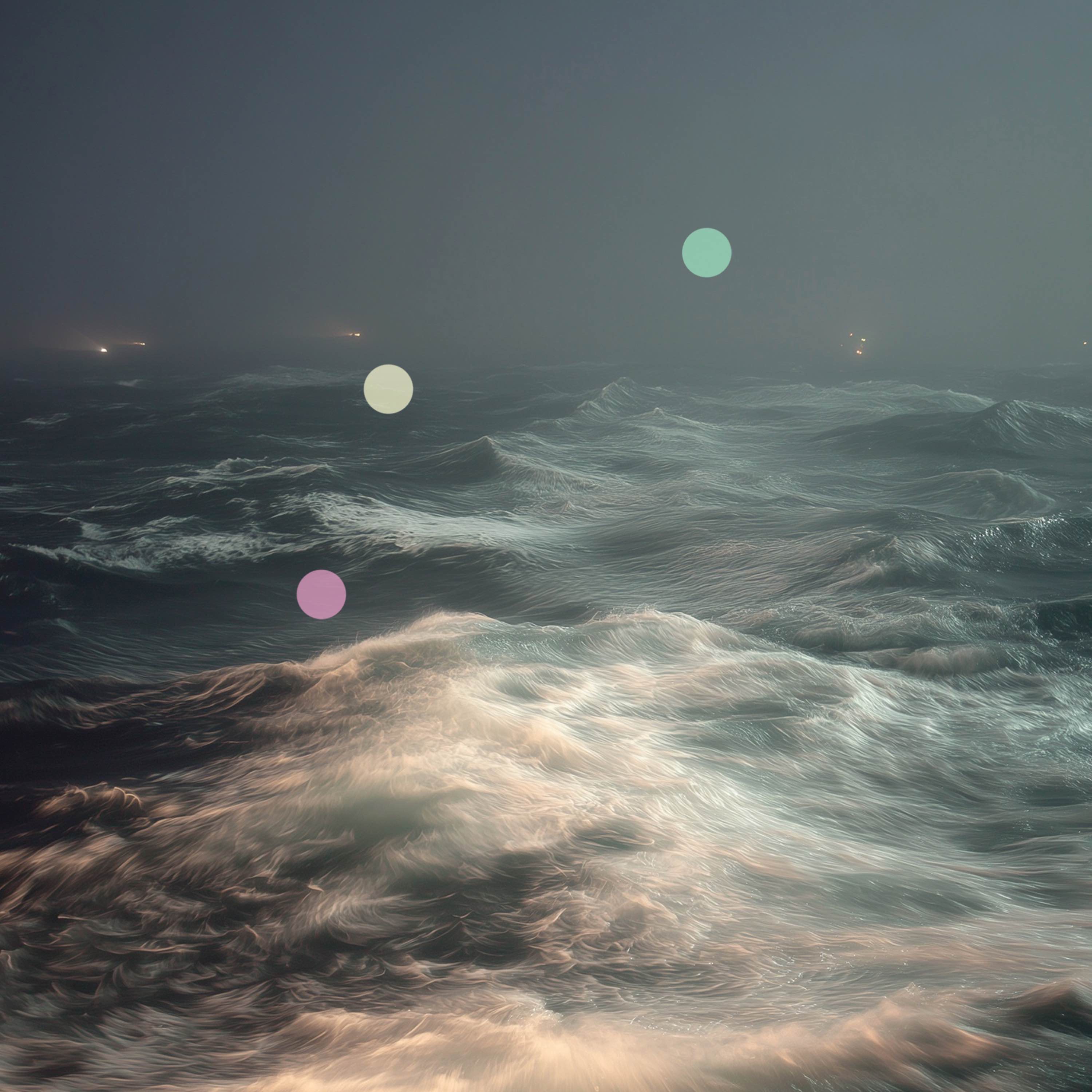 Mer Agitée dans une Tempête Nocturne
