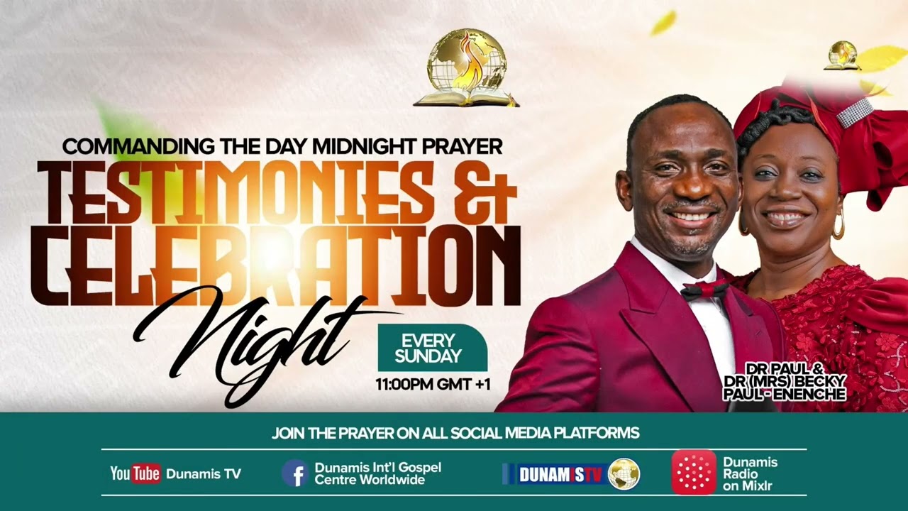 COMMANDING THE DAY MIDNIGHT PRAYER || TESTIMONY AND CELEBRATION NIGHT  REBROADCAST || 24-08-2026 cover art