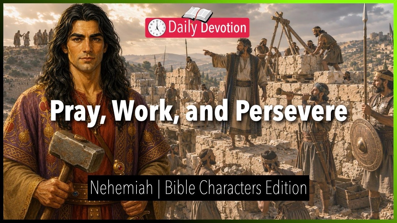 August 28: Pray, Work, and Persevere xa0- Nehemiah - Nehemiah 4-6 - 365 Daily Devotions cover art