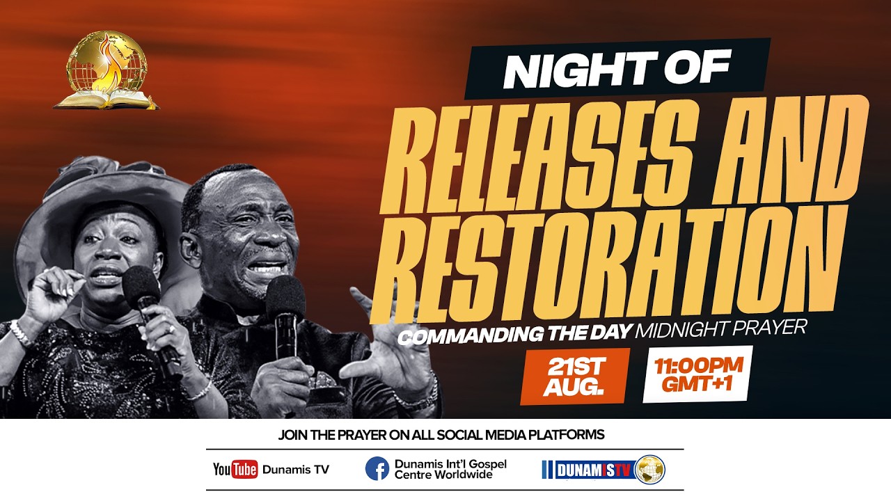COMMANDING THE DAY MIDNIGHT PRAYERS || NIGHT OF RELEASESxa0AND RESTORATION || 21-08-2026 cover art