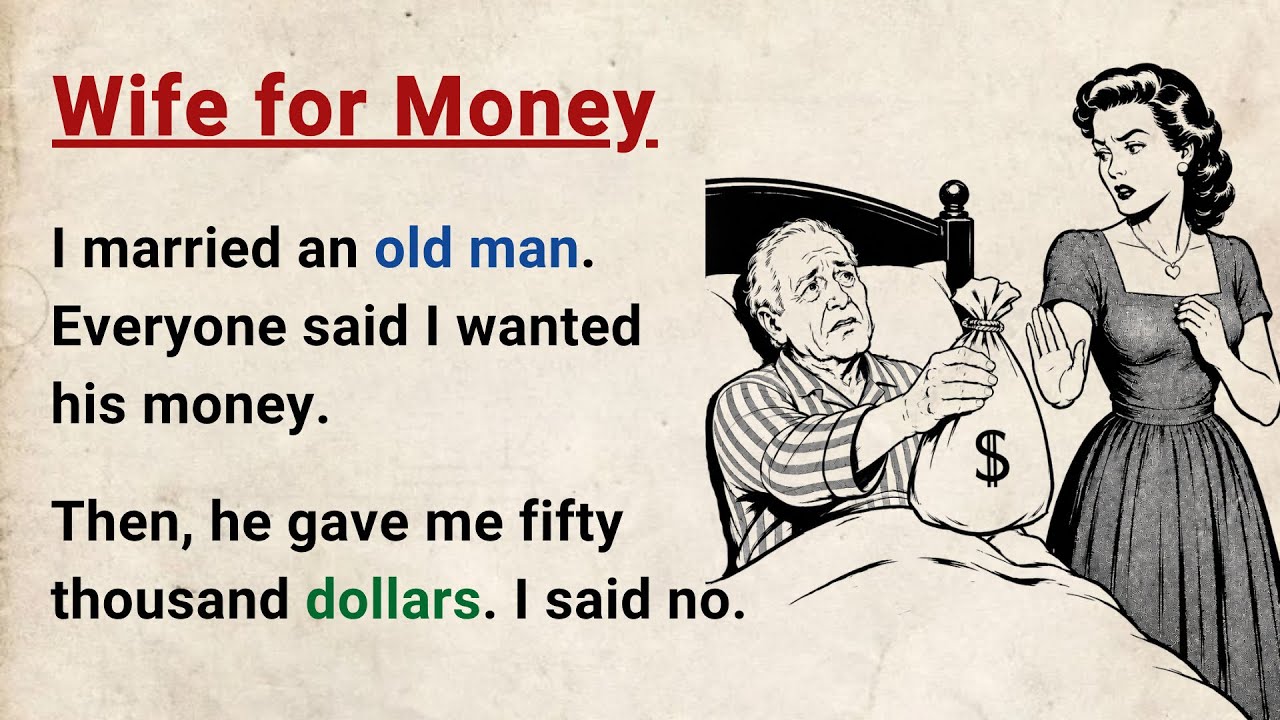Learn English through Stories Level 3 ⭐ Wife for Money - Emotional English Story for Listening cover art