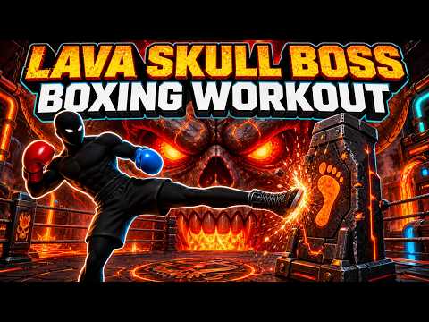 🔥💀 LAVA SKULL BOSS BOXING 🥊 Floor Is Lava Workout | Interactive Rhythm Game ⚡️Immersive Warm Up