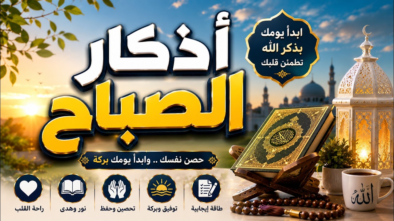 اذكار الصباح بصوت يريح قلبك راحه نفسيه حصن نفسك وبيتك من الشيطان حسام المعصبي أذكار الصباح cover art