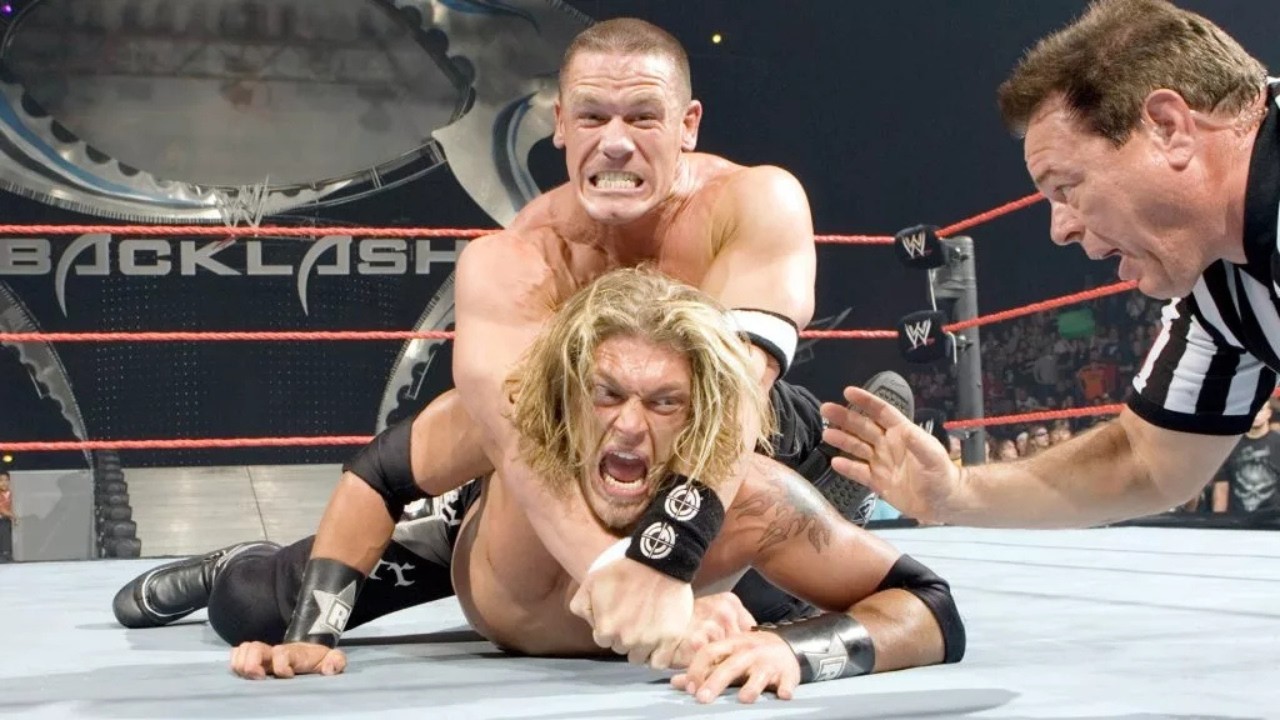 John Cena vs Edge vs Triple H Backlash 2006 Highlights