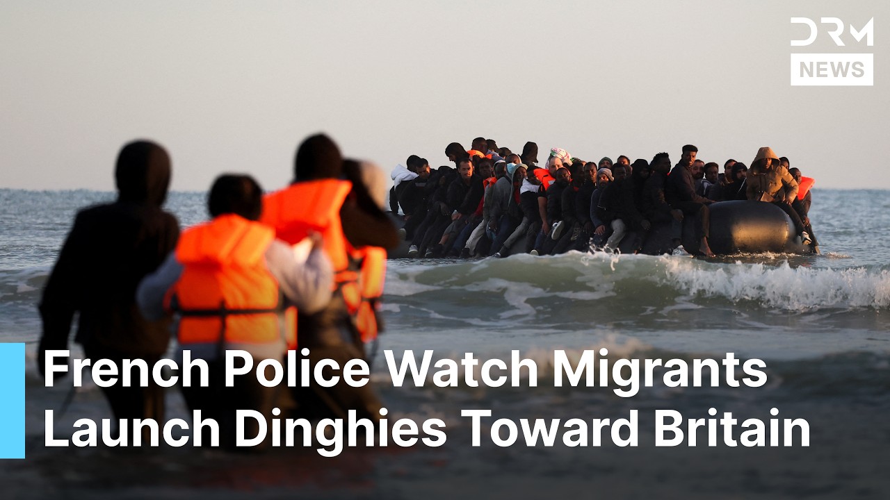Watch Migrants Rush Into Dinghies For Dangerous Britain Crossing | DRM News | AM1F cover art