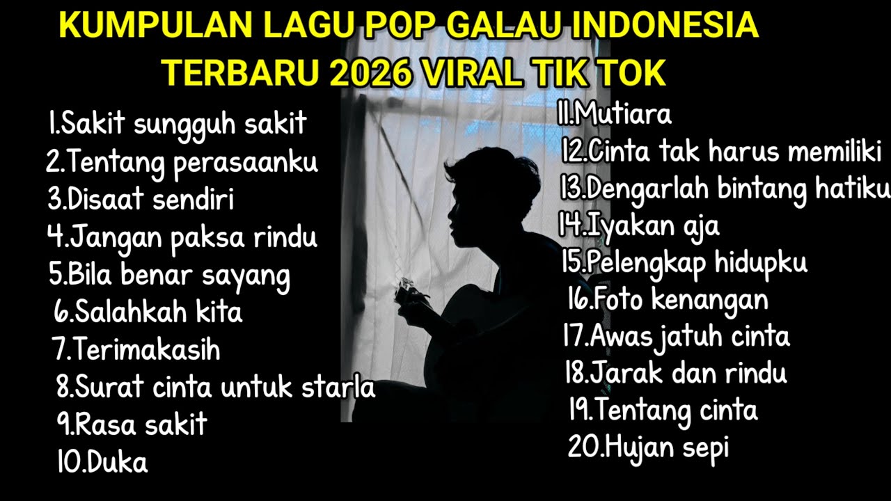 KUMPULAN LAGU POP GALAU INDONESIA TERBARU 2026 PLUS LIRIK LAGU || kumpulan lagu pop galau akustik cover art