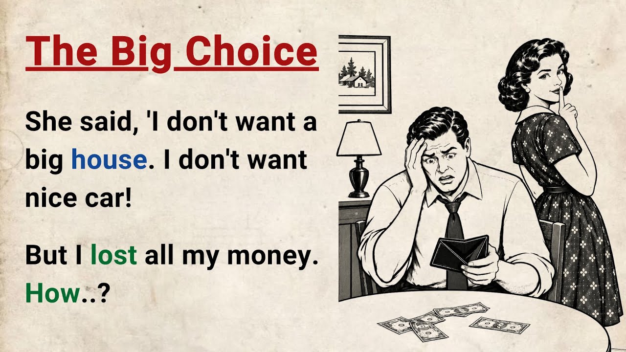 Learn English through Stories Level 3 ⭐ The Big Choice - Emotional English Story for Listening Pract cover art