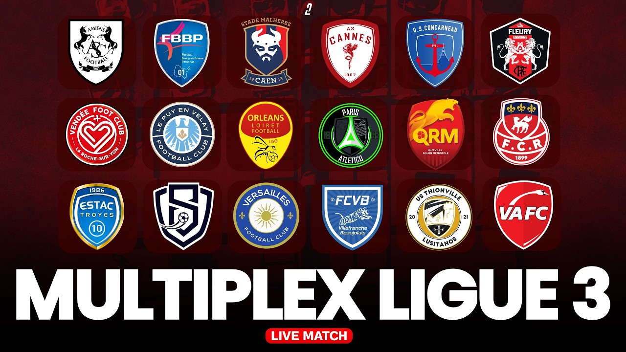 🔴 MULTIPLEX LIGUE 3 LIVE / 9 MATCHS EN DIRECT / CAEN - VAFC / BOURG - VILLEFRANCHE.../ (direct) 🔥 cover art