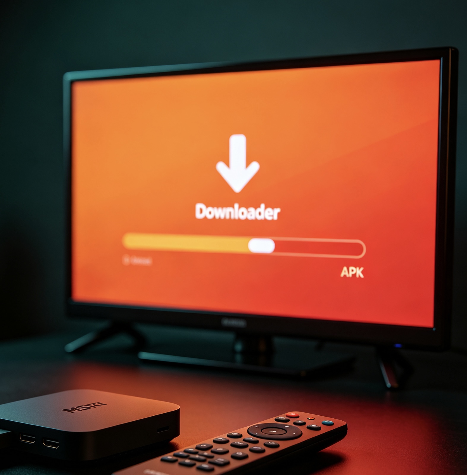 Downloader app on Fire TV showing the MovieBox download code