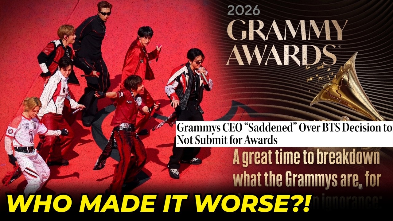 Grammy's CEO responds to BTS, KATSEYE accused of plagiarism, V and Jennie dating rumors cover art