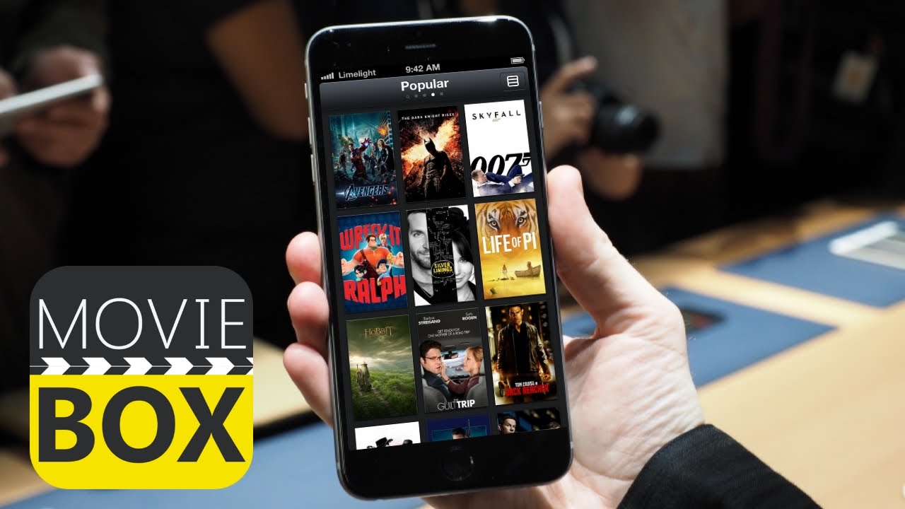 MovieBox home screen on a computer
