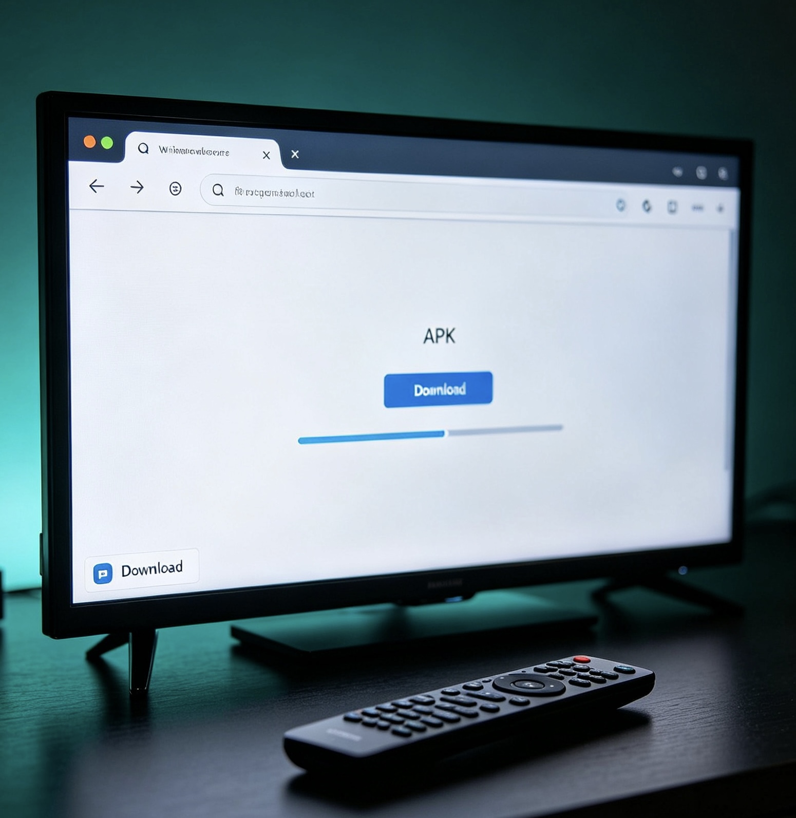 Downloading the MovieBox APK through a browser on Android TV