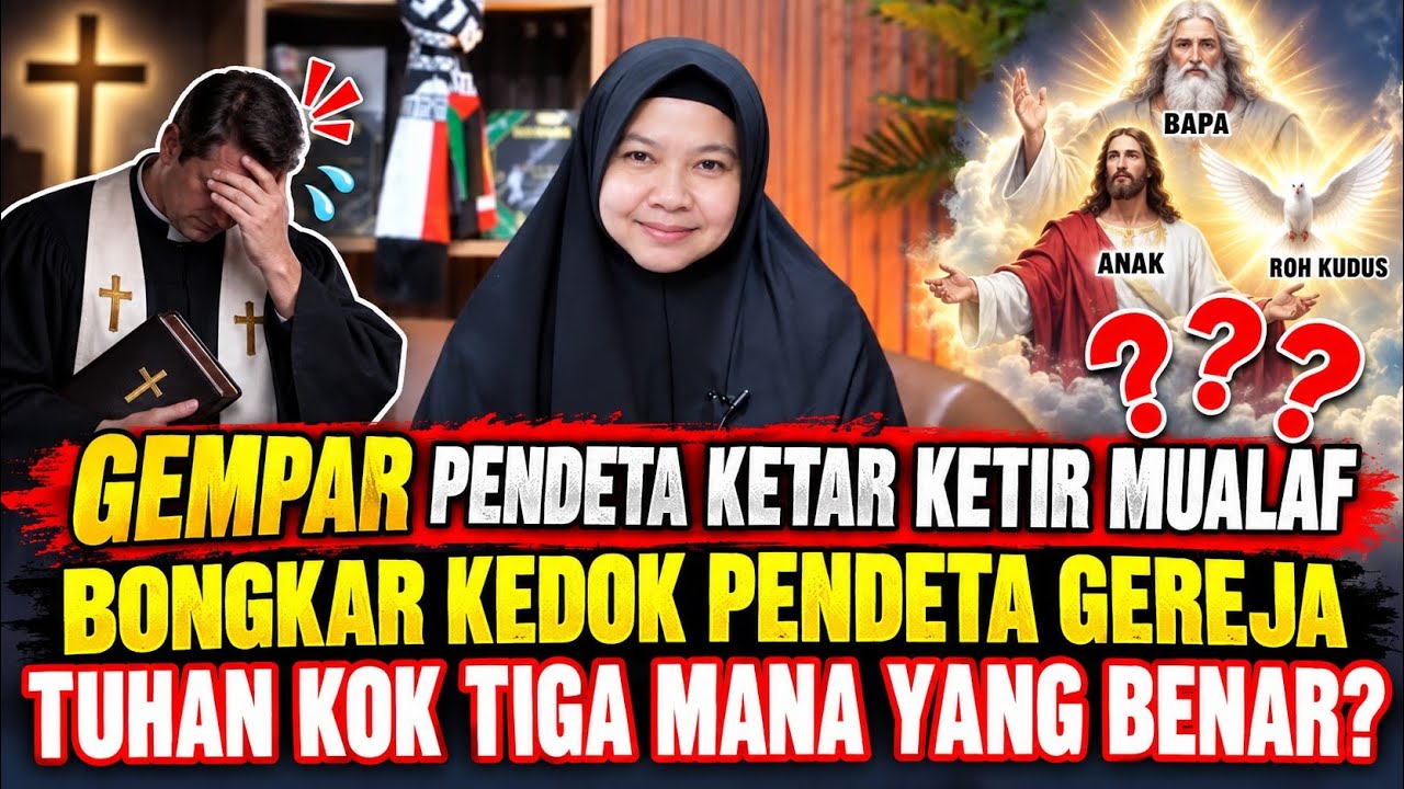 Gempar‼️pdt esra soru ketar-ketir mualaf bongkar kedok pendeta gereja Tuhan kok tiga mana yang benar cover art